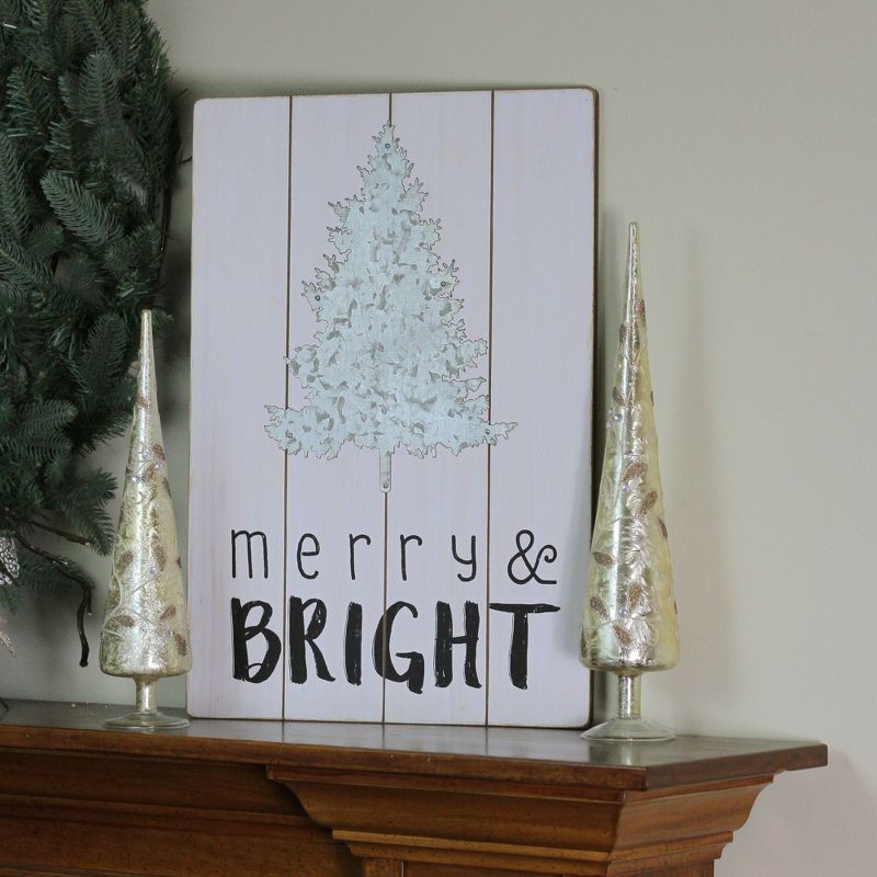 Ganz 20" Gray and Black Rectangular Christmas Wall Hanging