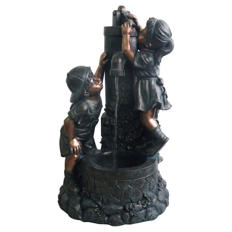 14.6" x 15.5" x 28" Outdoor Fountain - Brown - Pure Garden