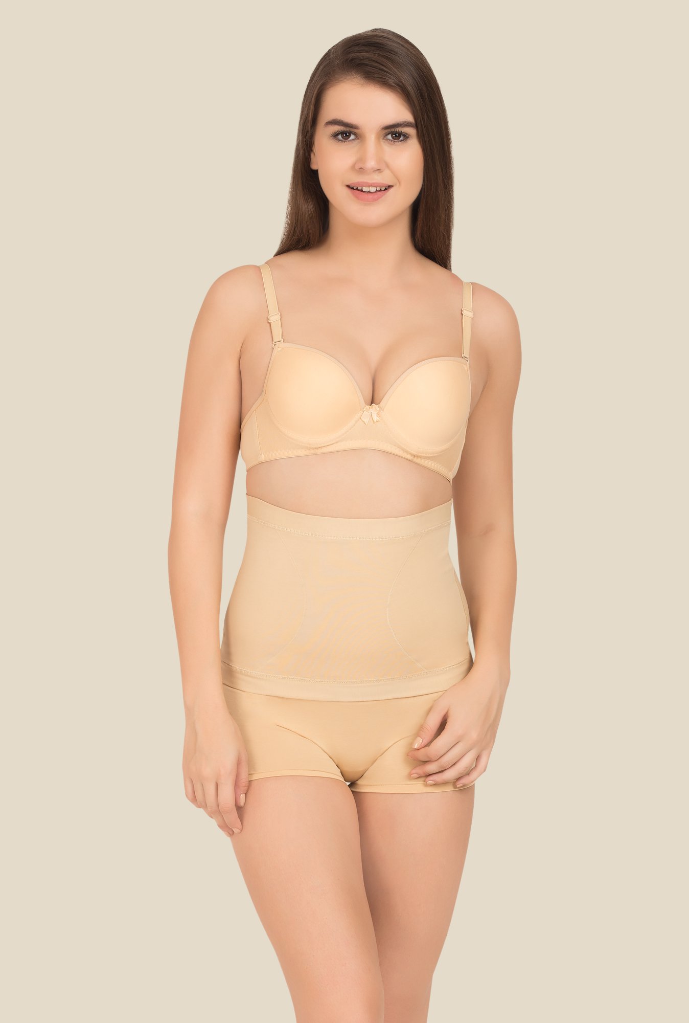 Tweens Beige Solid Tummy Tucker (Pack Of 2)