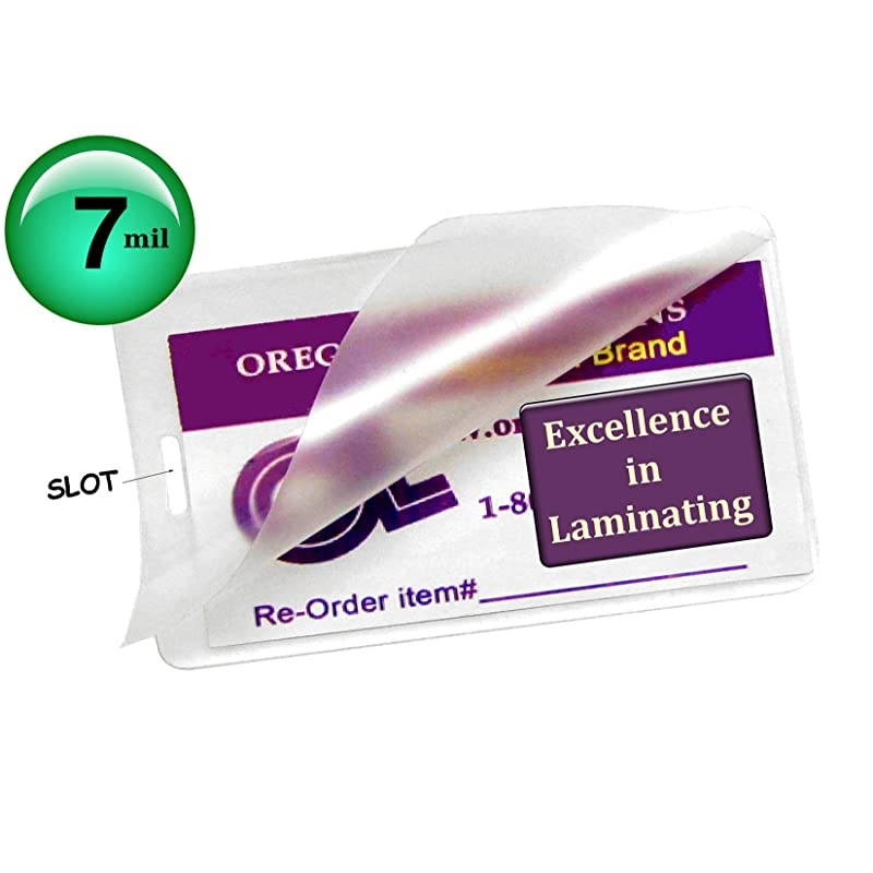 7 Mil Luggage Tag Laminating Pouches with Slot Pkg of 500 212 x 414 Clear