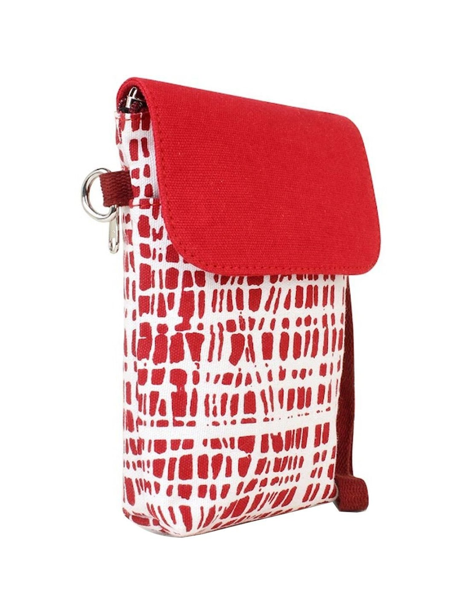 Spice Art White & Red Printed Mobile Pouch
