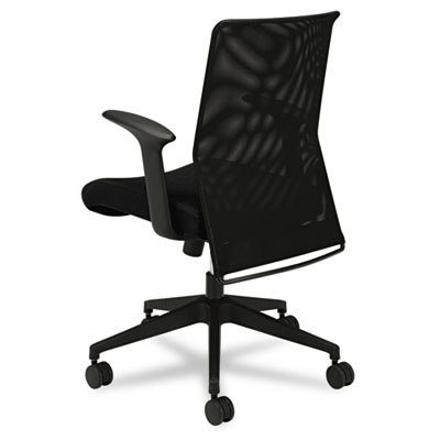 HON Wave Mesh High-Back Task Chair, with Height-Adjustable Arms, in Black (HVL702)