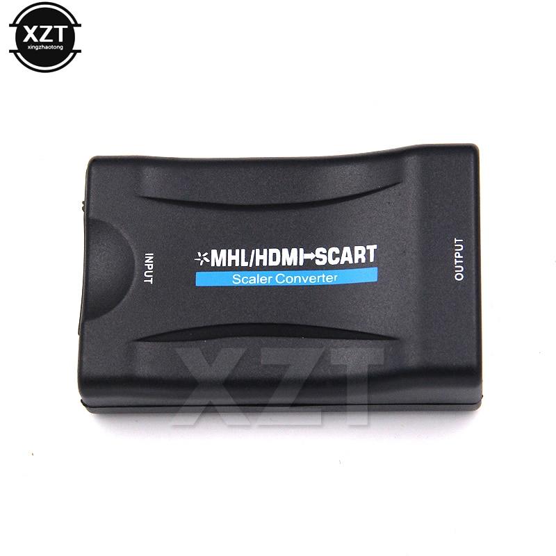 1PCS HD 1080P HDMI to Scart AV Signal adapter HDMI in Scart out Video Audio Upscale Converter For TV DVD