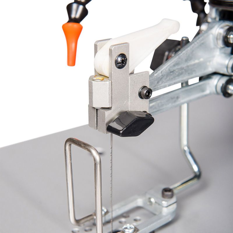 General International EX-21 Tilting Head 21" Electric Powered Benchtop Scroll Saw w/ Footswitch Pedal, Flexi Dust Blower, & Dust Collector Table Kit