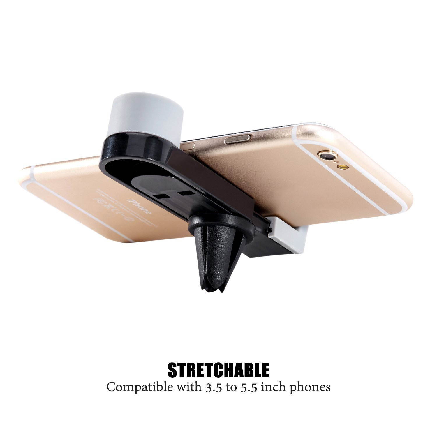 LENTION Air Vent Phone Holder, Mobile Clip Stand Car Mount for 3.5 Inch - 6 Inch iPhone, iPod, Smart Phone, PSP, GPS - Red