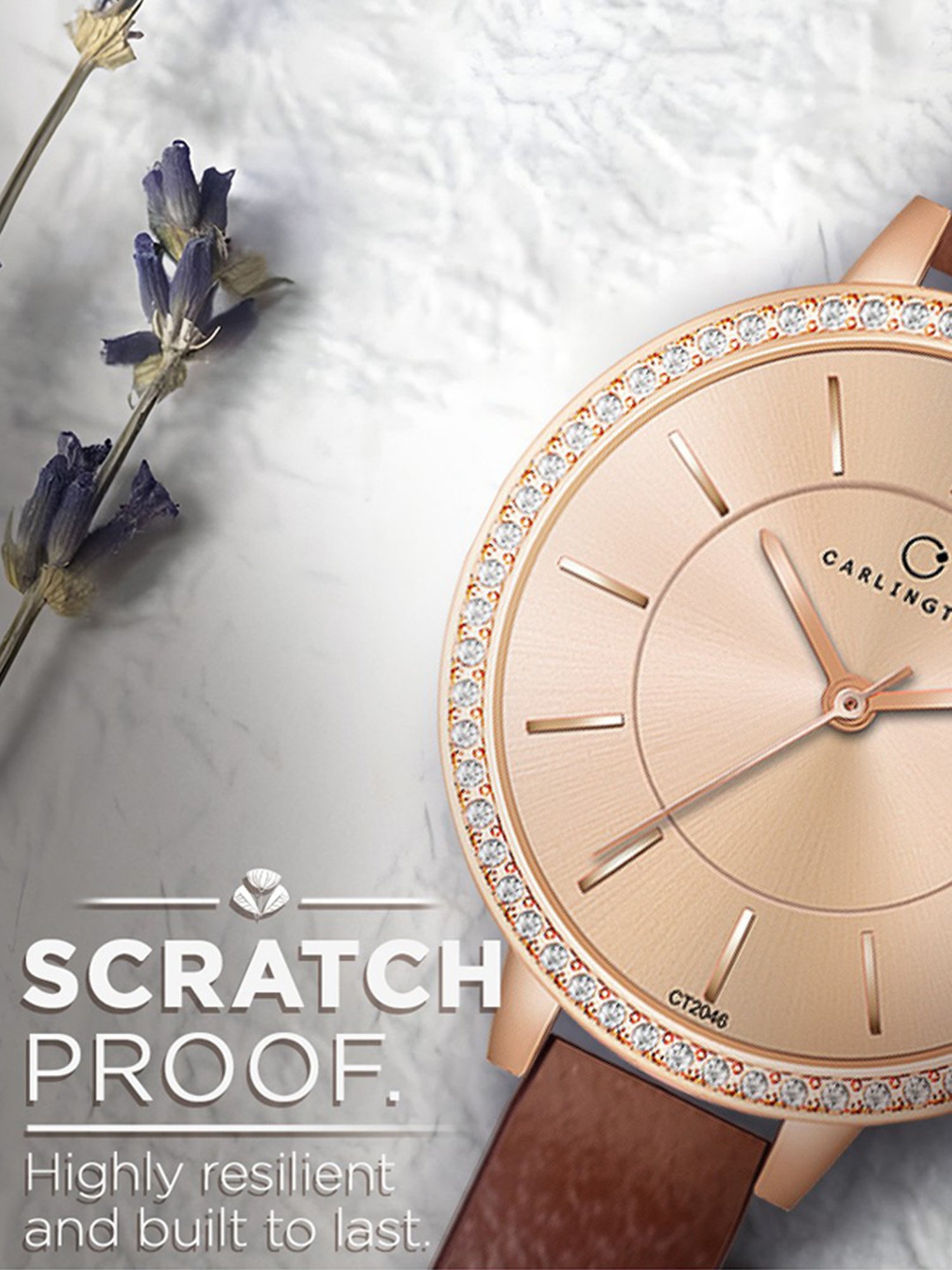 Carlington Iconic 2046 Brown Analog Watch for Women