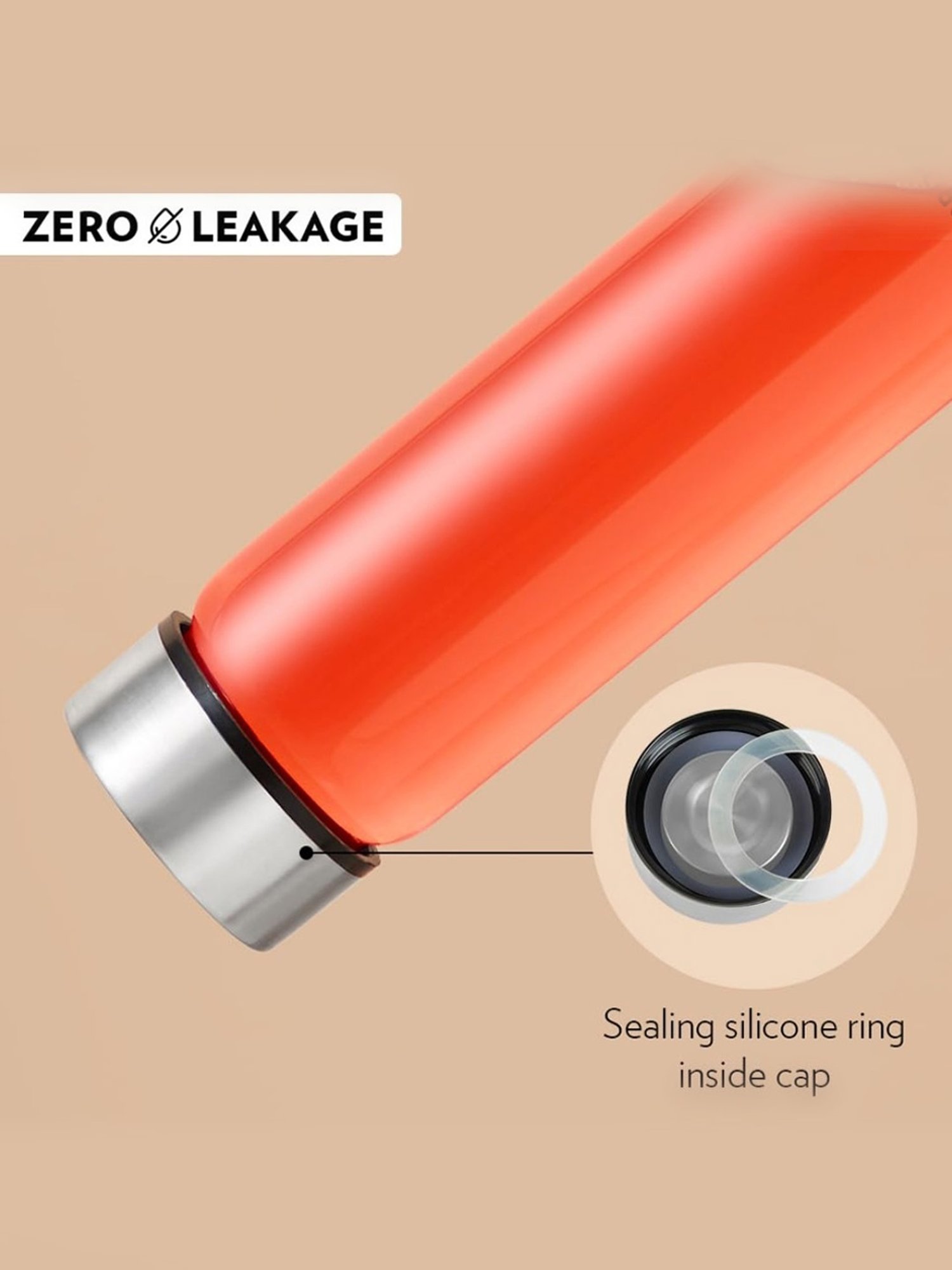 Borosil Water Bottle with Leakproof & Easy to Carry Set of 3 (Transparent, 750 ml)