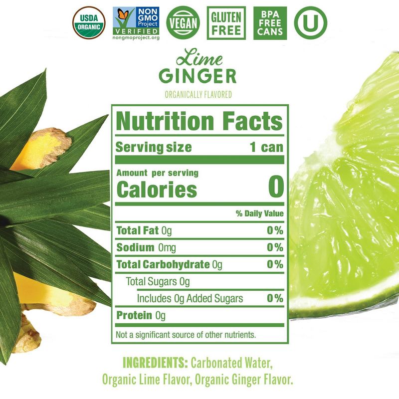 Nixie Lime Ginger Sparkling Water - 8pk/12 fl oz Cans