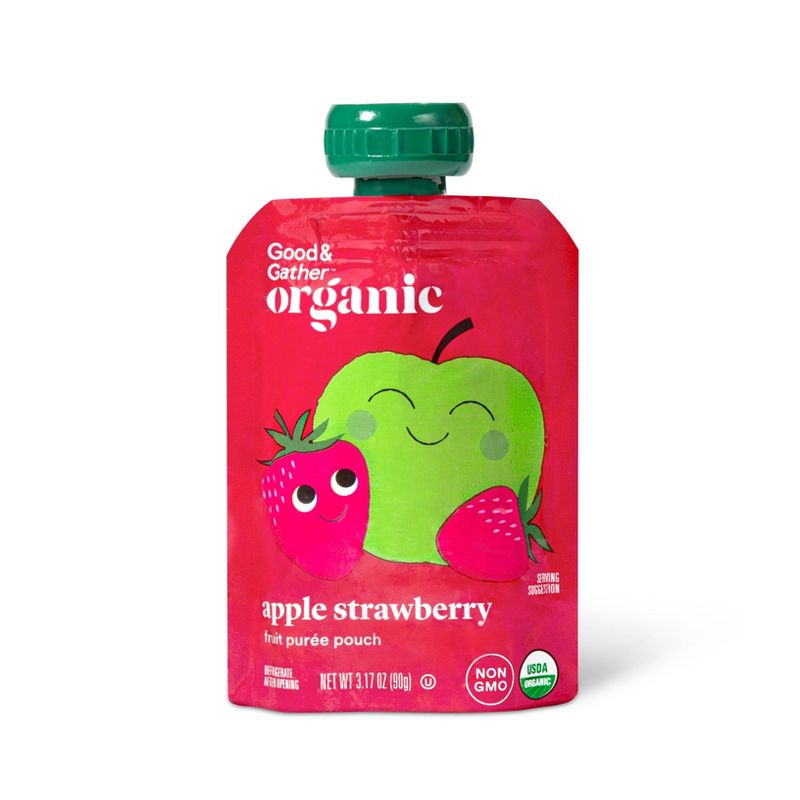 Organic Apple Strawberry Fruit Squeezers - 12ct - Good & Gather™