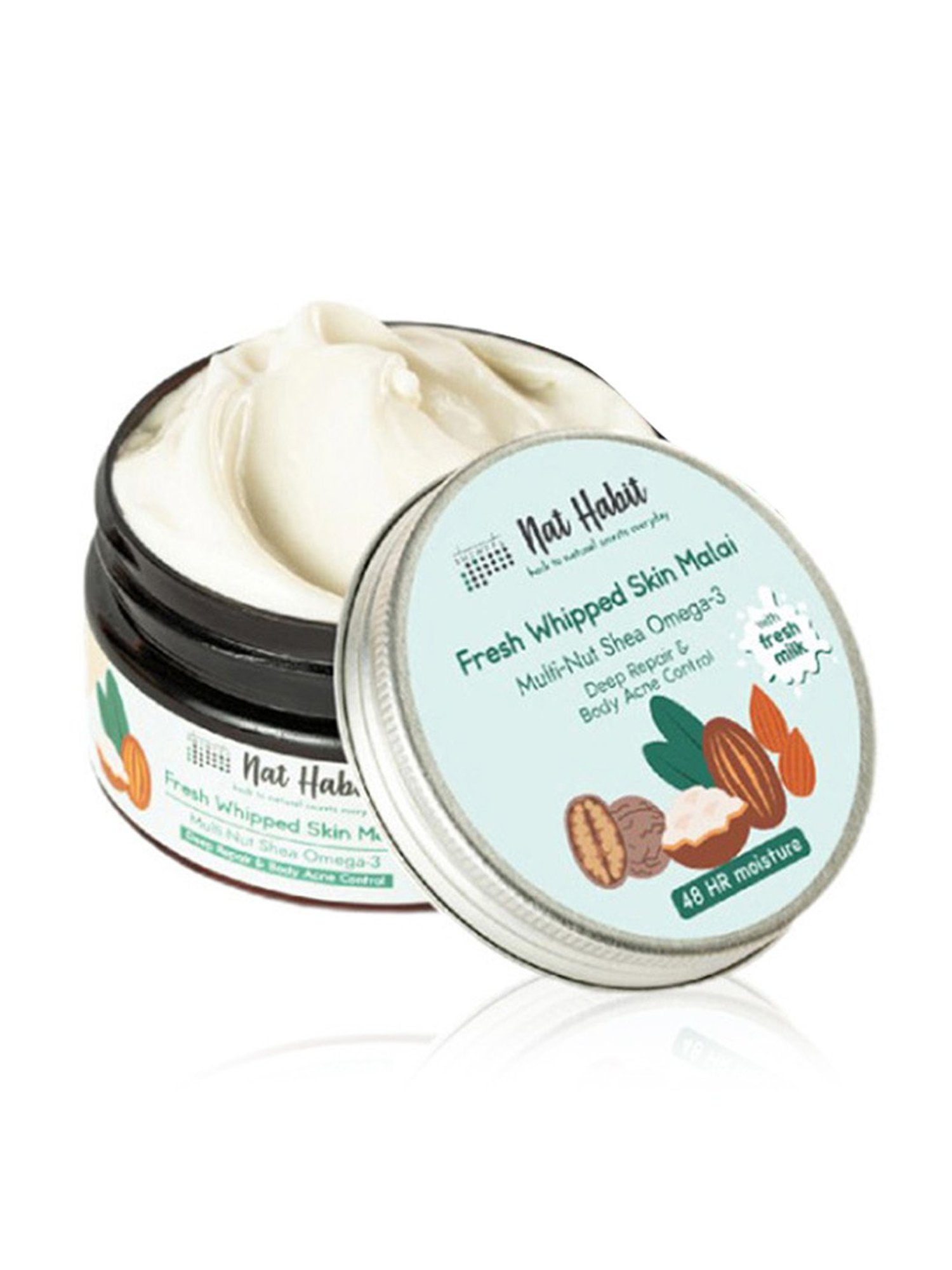 Nat Habit Multi-Nut Shea Omega-3 Fresh Whipped Skin Malai - 120 ml