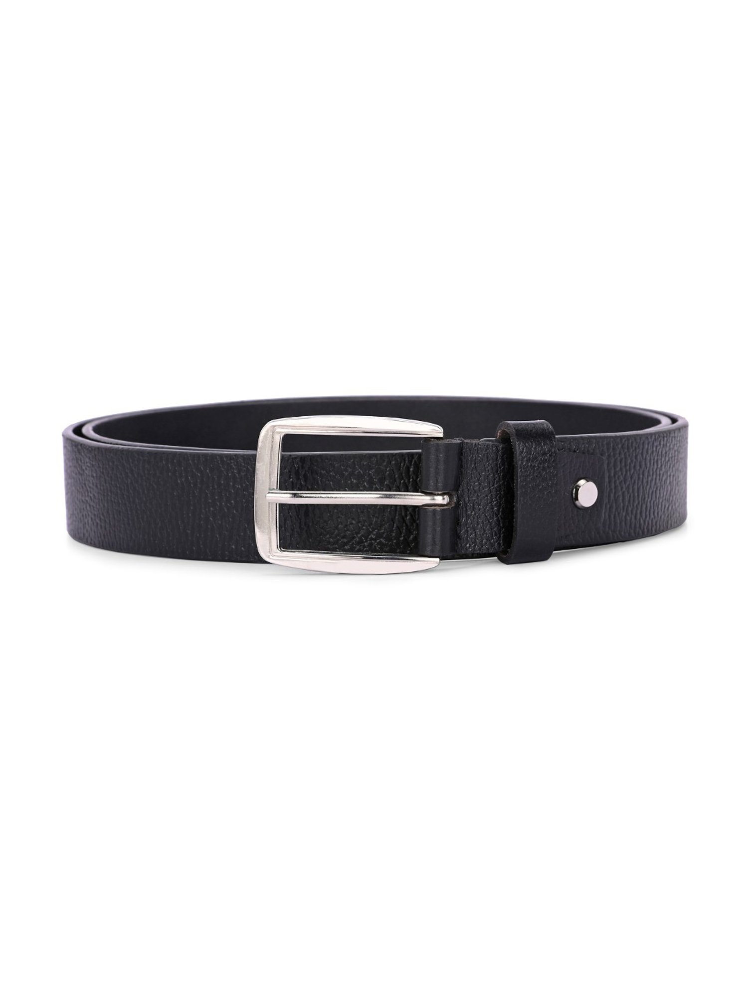 Clog London Black Textured Leather Casual Belt