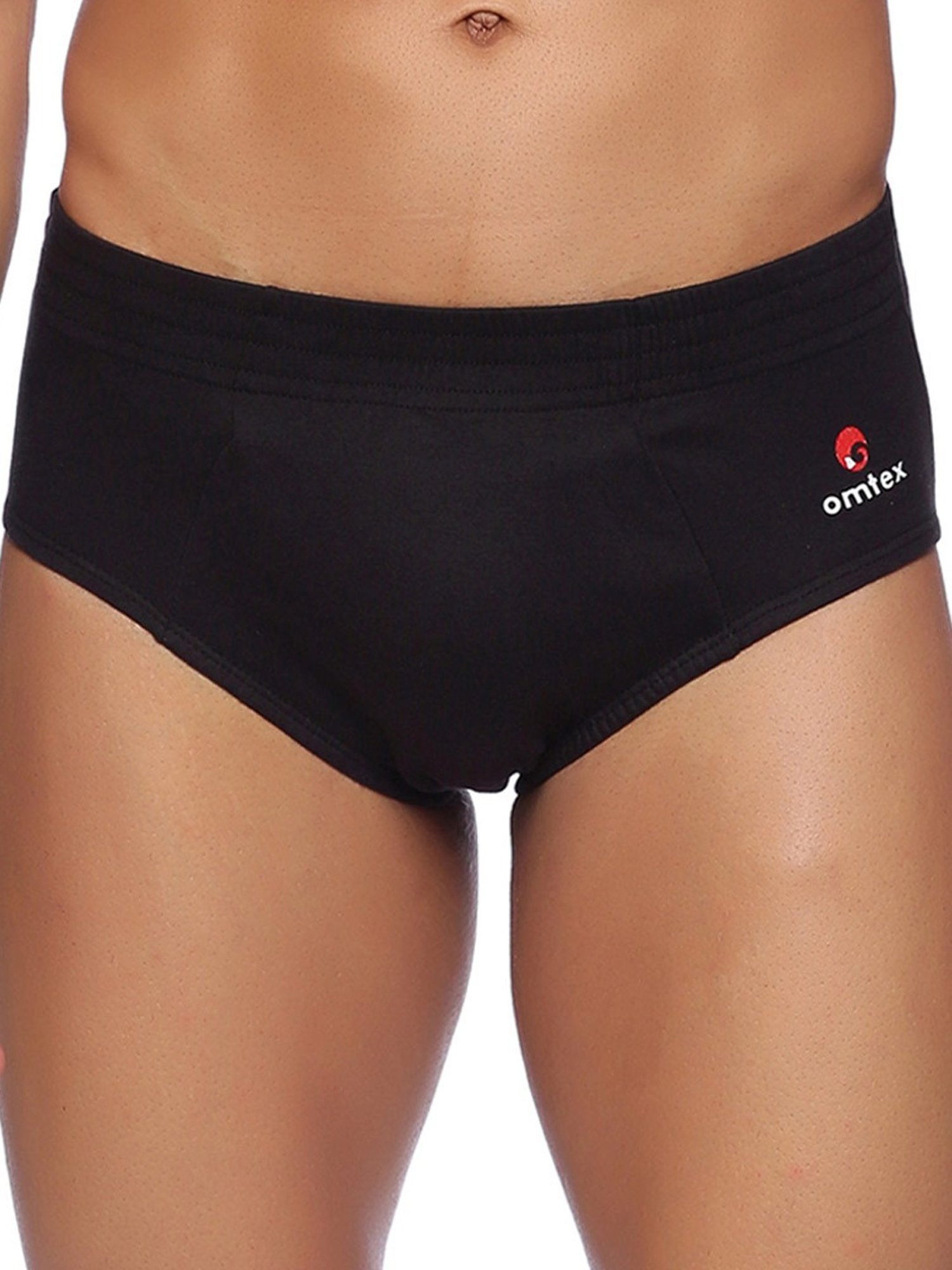 Omtex Men's Sports Cricket Special Brief Pack of 2 (Black & Navy) Size - XL