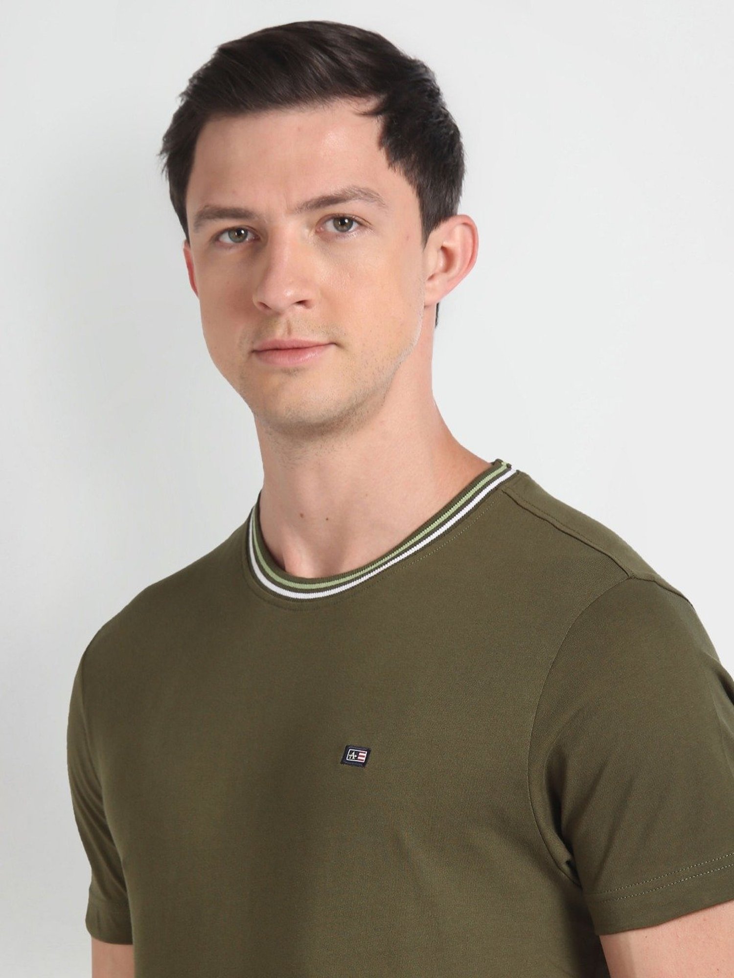 Arrow Sport Green Cotton Regular Fit T-Shirt