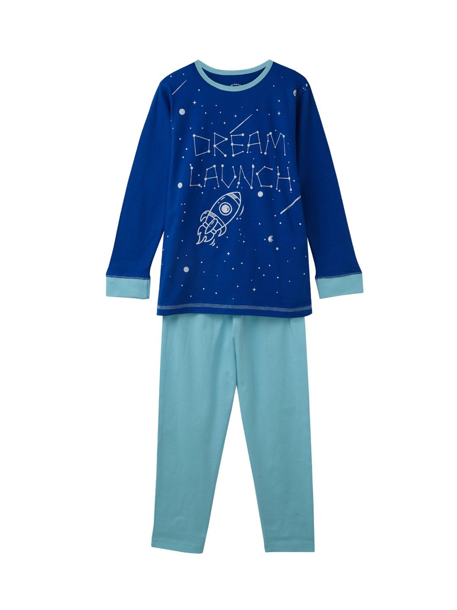 Cub McPaws Boys Blue Printed T-Shirt with Pajamas