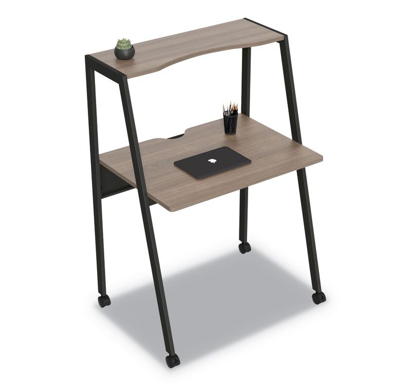 Linea Italia(R) Kompass Flexible Home/Office Desk, 33 x 23.75 x 48, Natural Walnut SH764NW