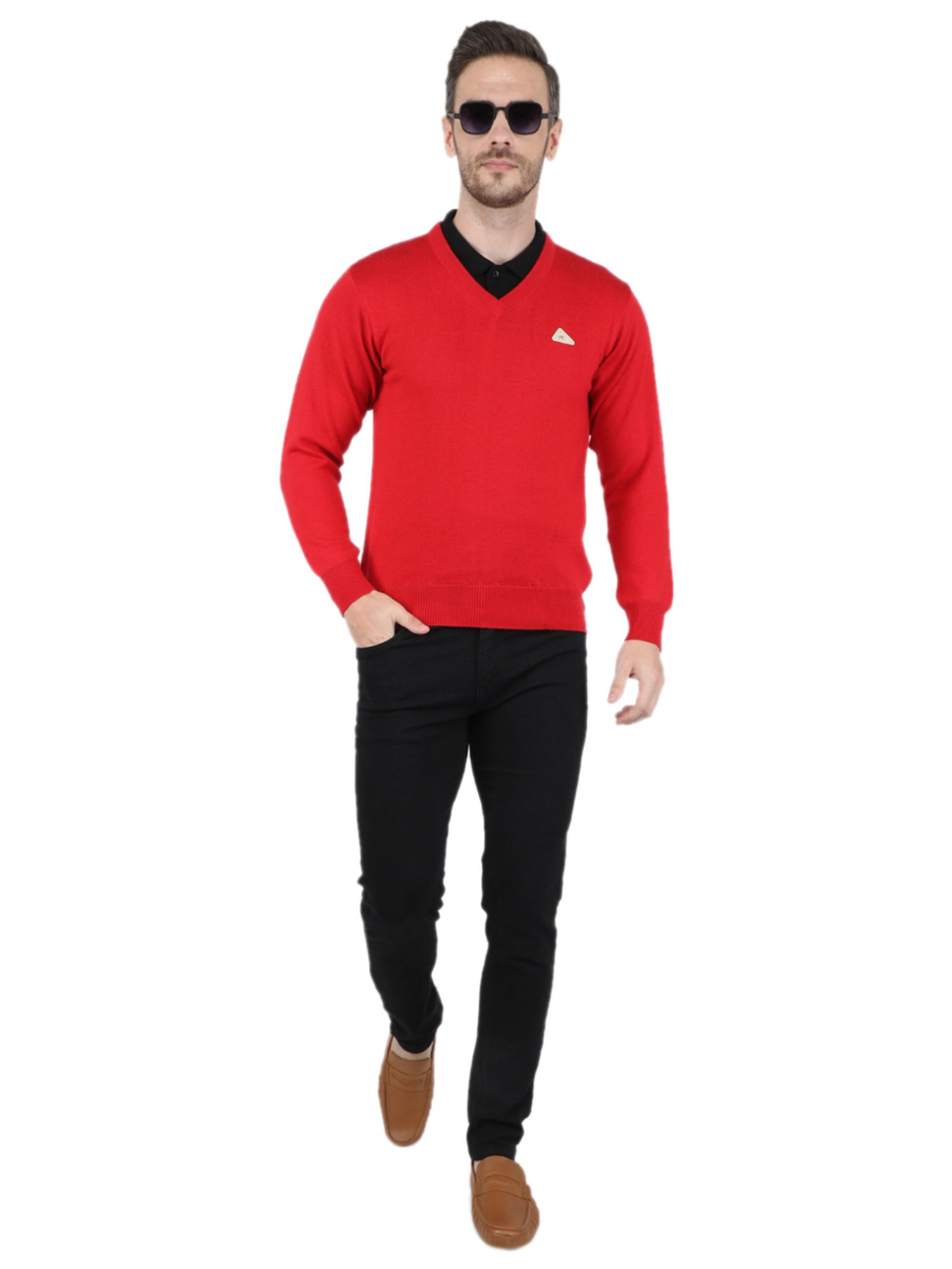 Monte Carlo Red Regular Fit Sweater