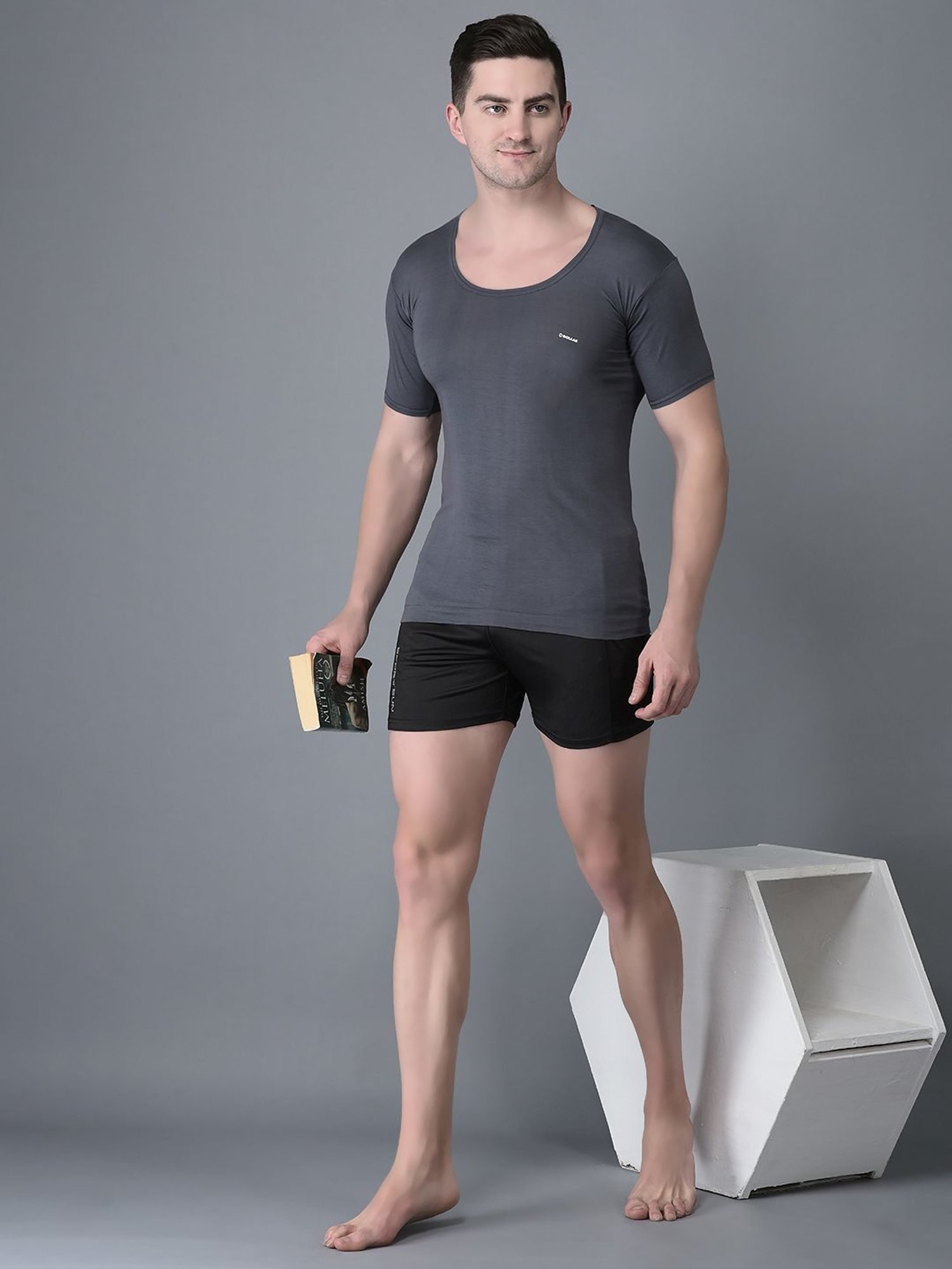 Dollar Bigboss Assorted Cotton Regular Fit Vest - Pack Of 3