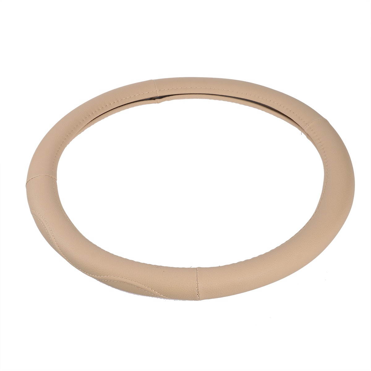 38cm Universal Car Leather Steering Wheel Breathable Anti-slip Cover Wheel Sleeve Protector(Black and Red)