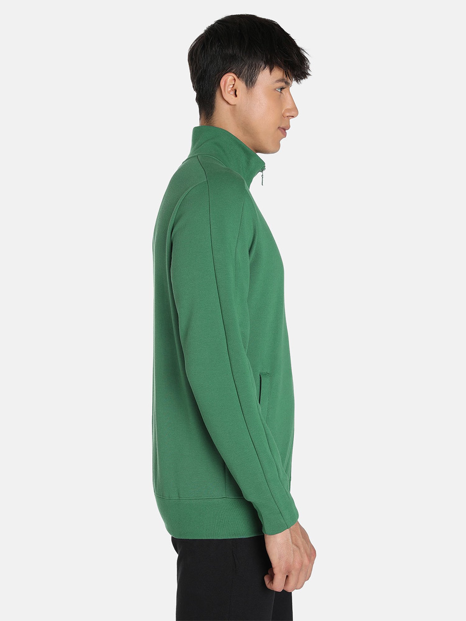 Puma Green Cotton Regular Fit Jacket