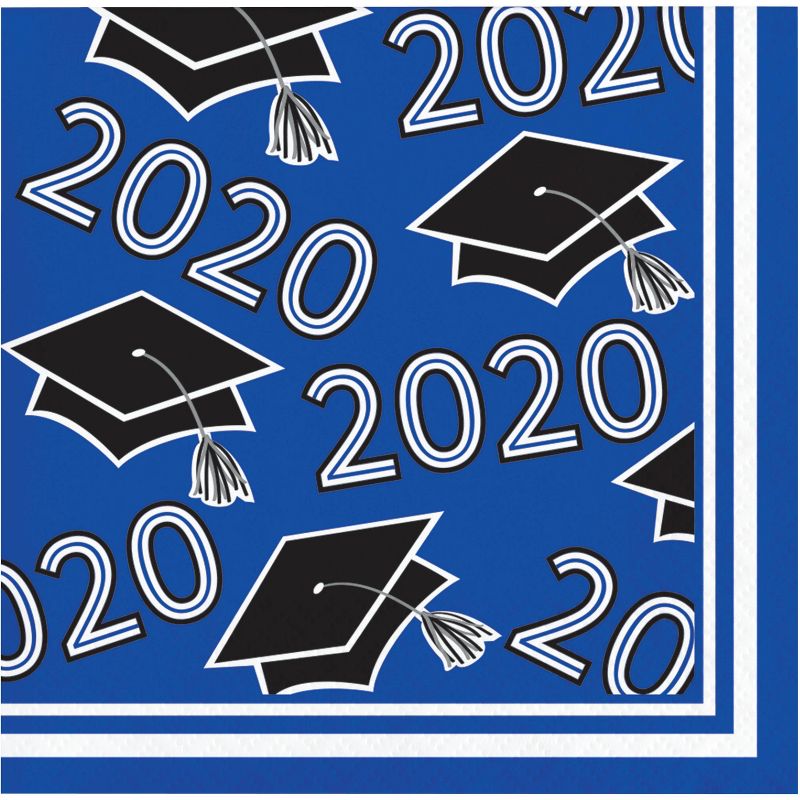 108ct Class Of 2020 Grad Beverage Napkins Cobalt Blue