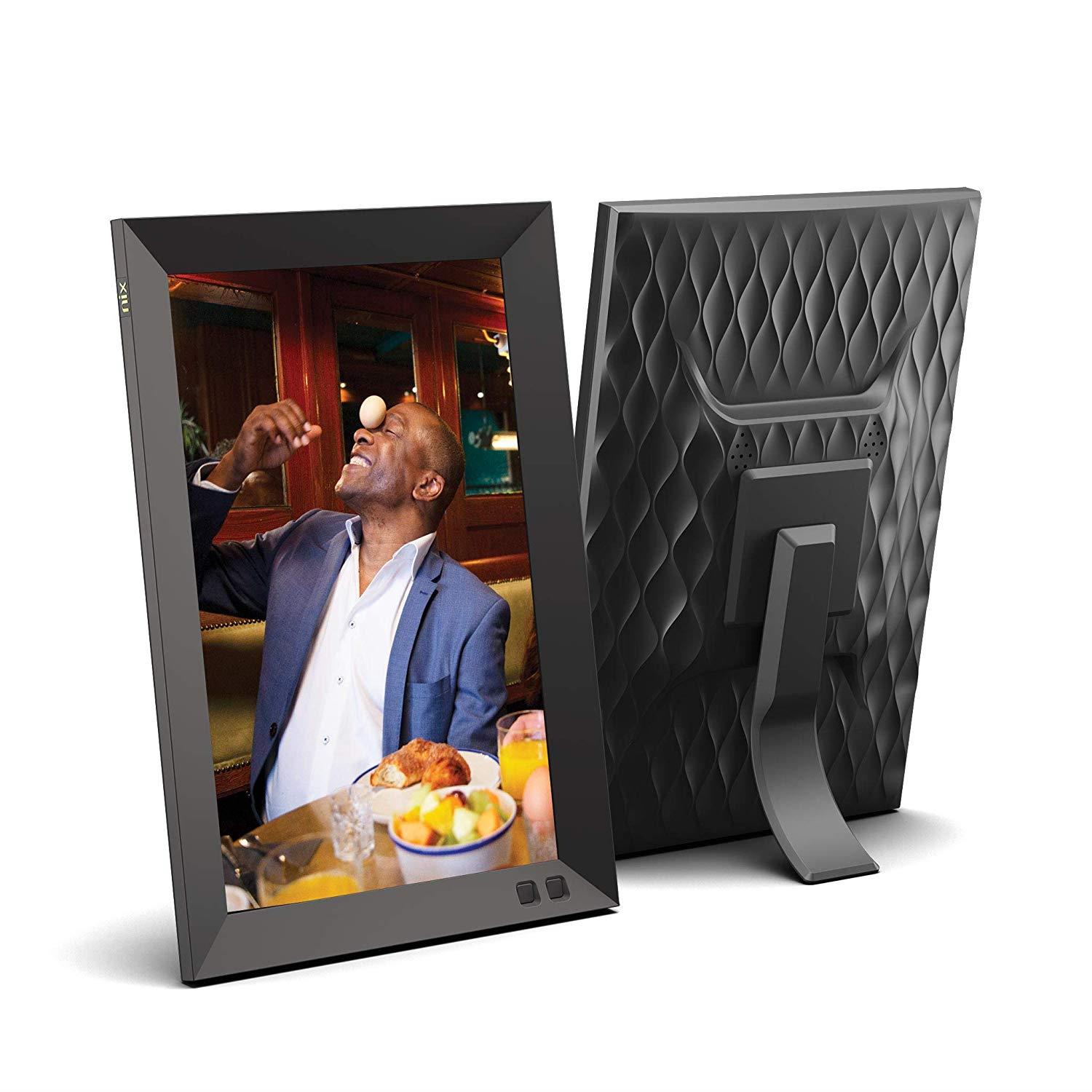 NIX 10.1 Inch USB Digital Photo Frame - Portrait or Landscape Stand, HD Resolution, Auto-Rotate, Magnetic Remote Control