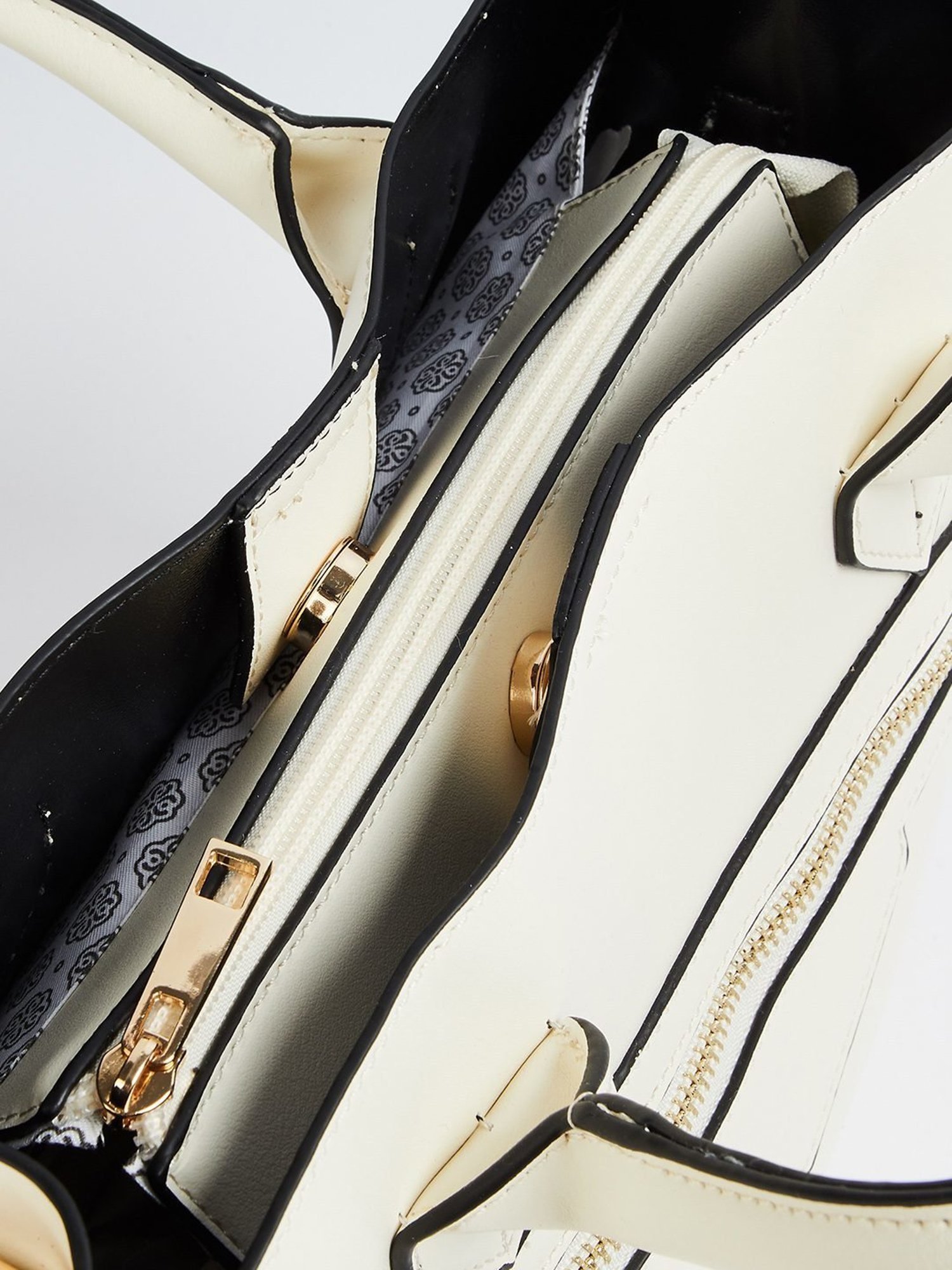 Code by Lifestyle Off White Tote Bag