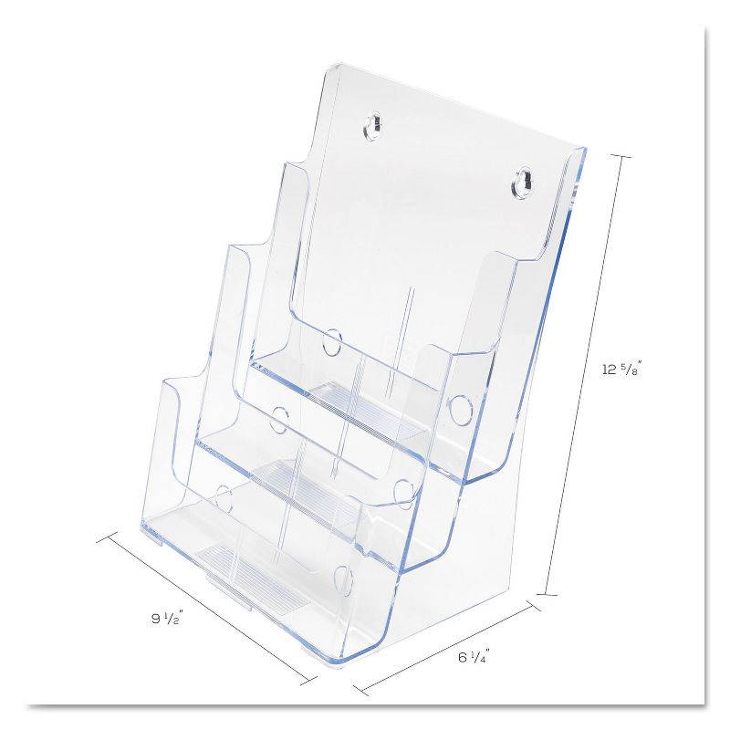 Deflecto Multi Compartment DocuHolder 3 Compartments 9 1/2w x 6 1/4d x 12 5/8h Clear 77301