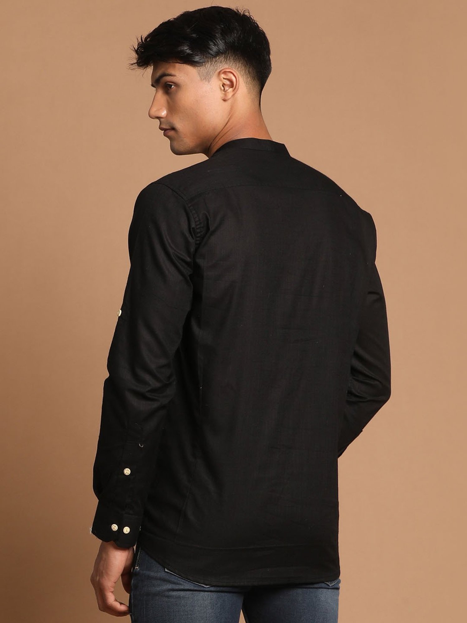 Manthan Fawn & White Regular Fit Kurta