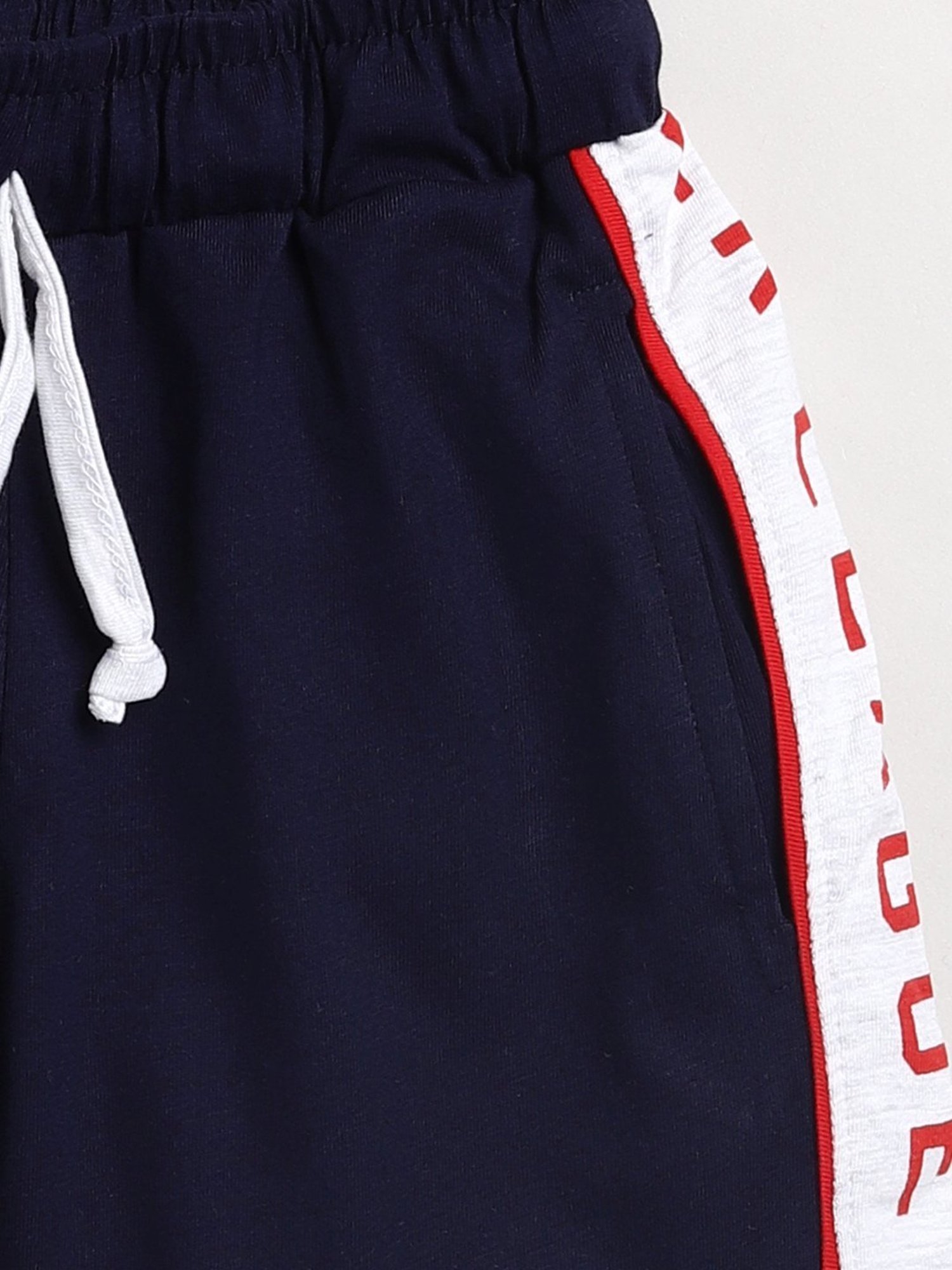 Todd N Teen Kids Navy & White Cotton Printed Bermunda