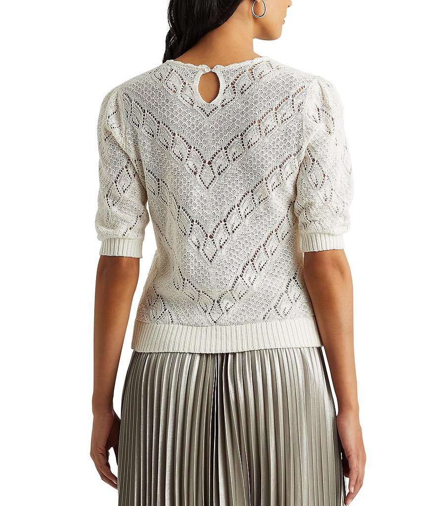 J.McLaughlin Jamey Crew Neck Button Trim Raglan Sleeve Sweater