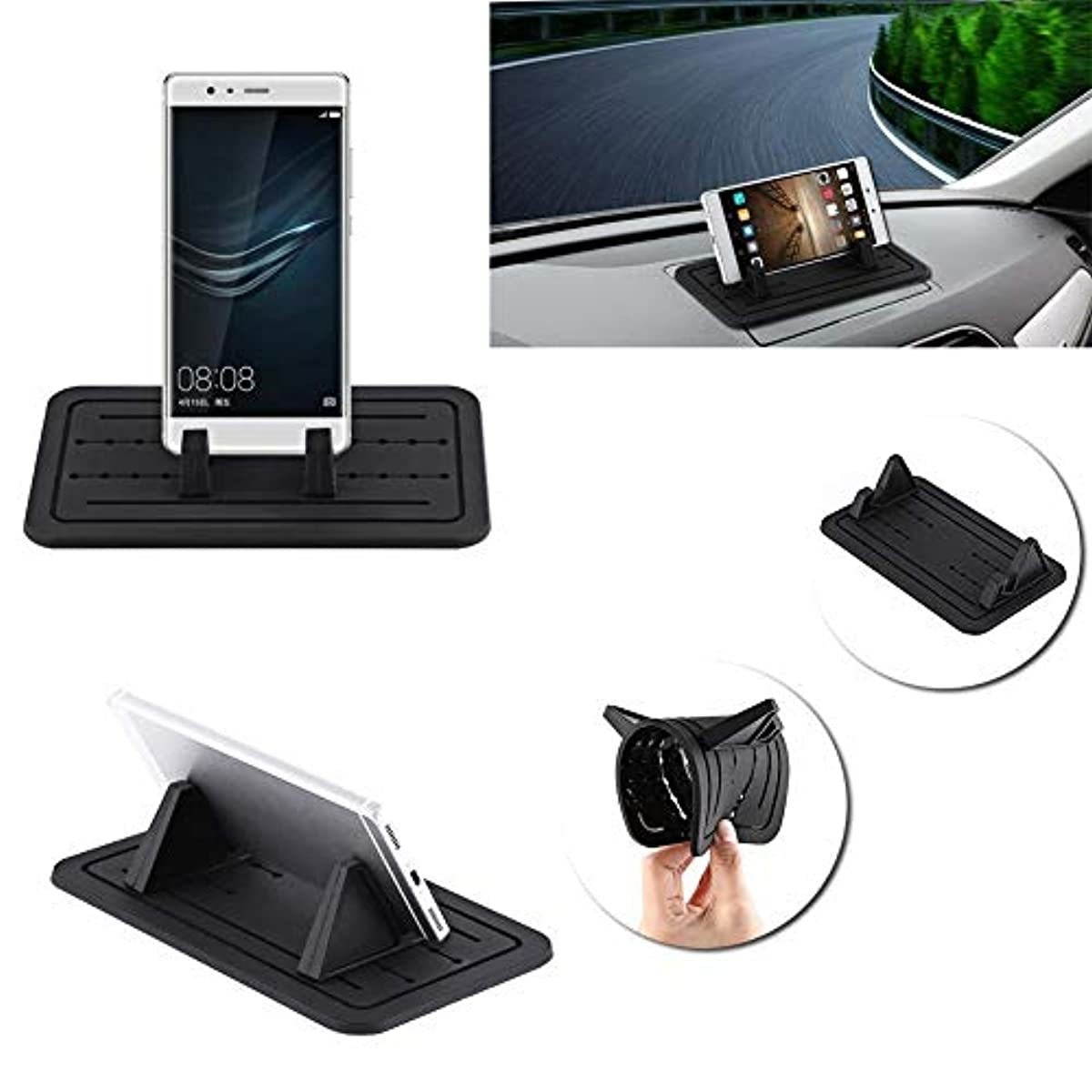 Car Phone Holder, Silicone Anti-Slip Phone Holder Dash Mount for Car Phone Support with Adjustable Silicone Phone Holder Car Organizer