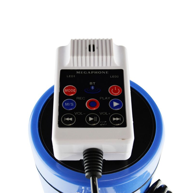 Nippon America ER-1091BT Rechargeable Megaphone Bullhorn Loudspeaker Speaker w/ Built In Siren, Volume Control, Audio Recorder, Music Stream, 50 Watts