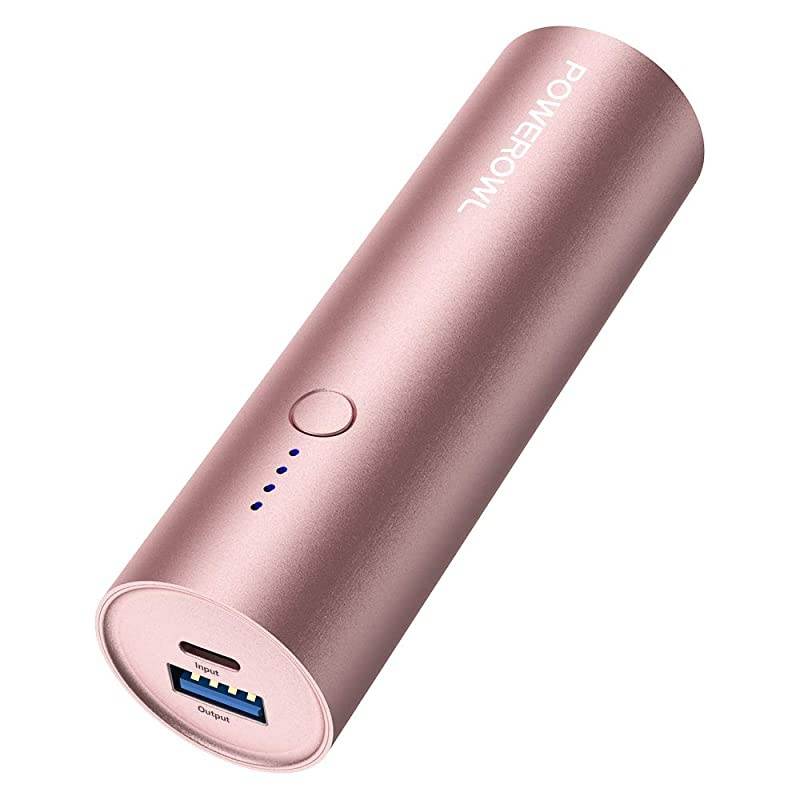 Portable Charger (5000mAh, Ultra-Compact, Universal) Travel Small USB Power Bank, High Capacity Lightweight External Battery Pack Compatible with iPhone iPad Samsung and More - Rose Gold