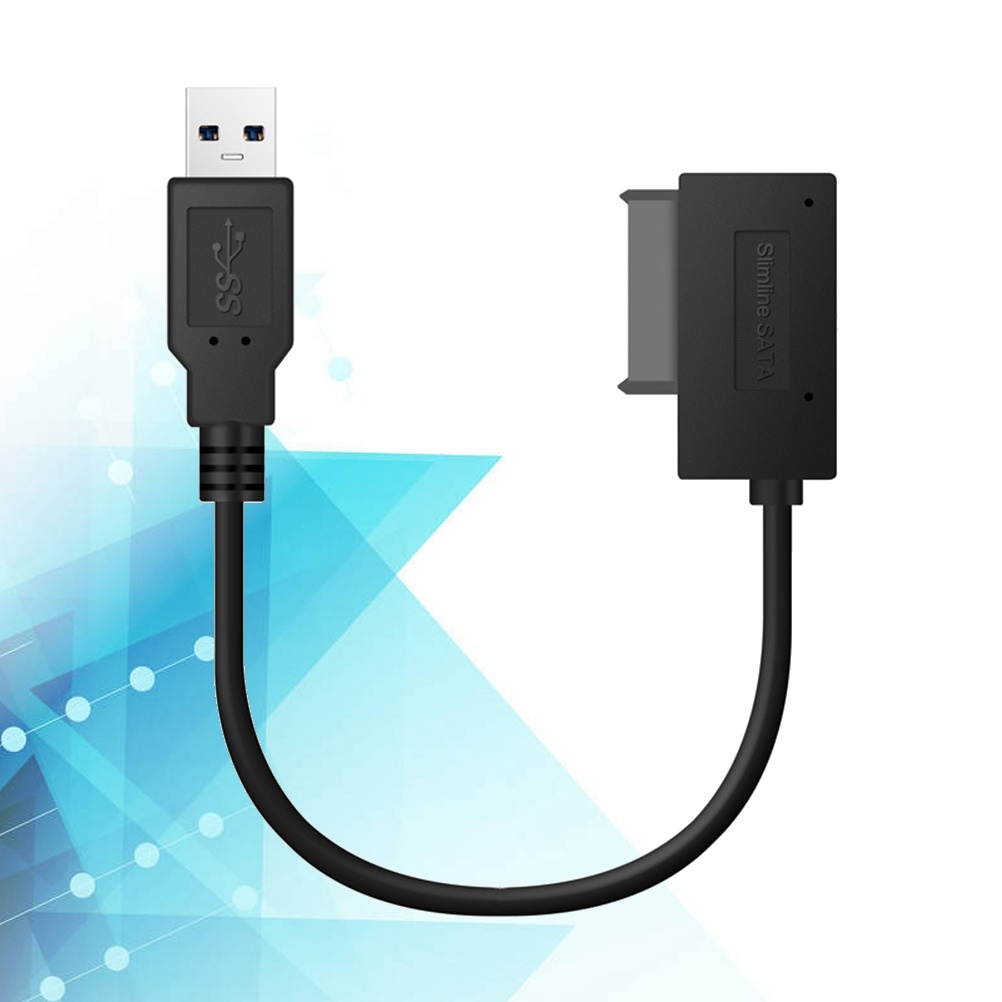 USB 3.0 To SATA II Adapter Cable USB 3.0 to 7+6 13 Pin Laptop DVD/ CD Optical Drive Data Transfer Cable for Windows 7/ 8/ Vista/ XP (Black)