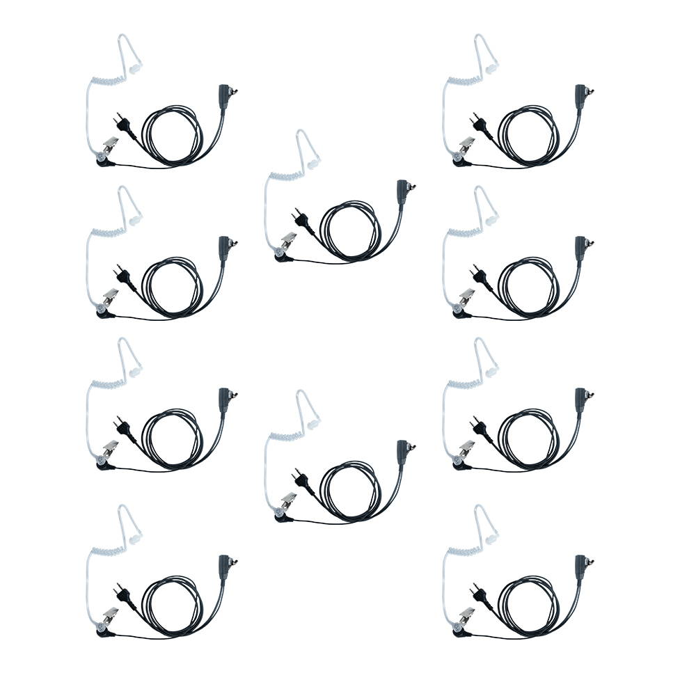 Covert Acoustic Tube Walkie Talkies Earpiece Headset with Mic PTT for Midland GXT1000VP4 LXT500VP3 GXT1050VP4 GXT1000XB(10 PACK)