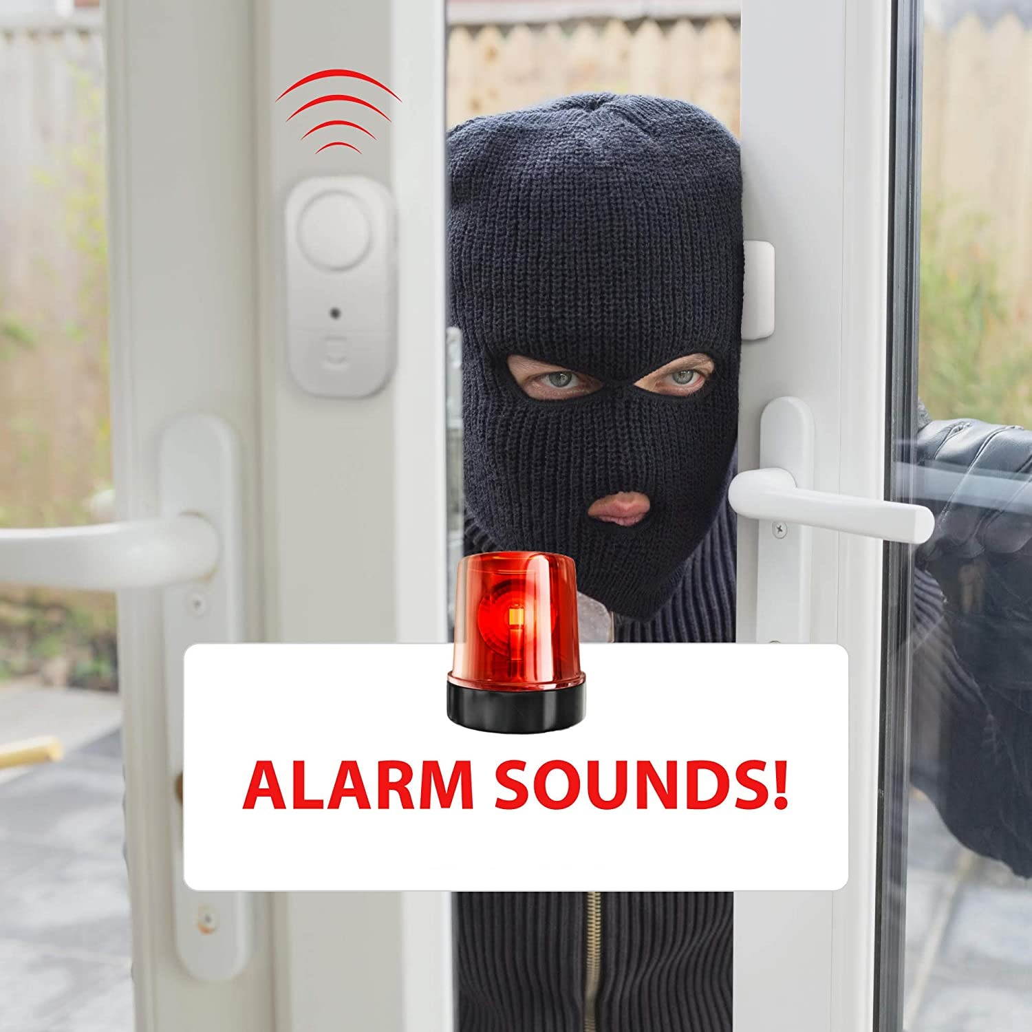 NEO Door Window Alarm 12 Pack, Wireless Personal Security Magnetic Sensor with Loud 95dB Burglar Alert, Home Protection for Kids Safety, Ideal for Home, Pool Door, Garage, and Apartment