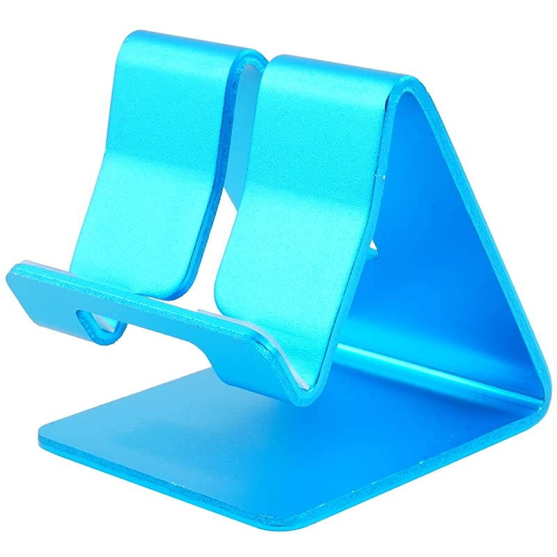 Solid Portable Universal Aluminum Desktop Desk Stand Handsfree Mobile Smart Cell Phone Holder Tablet Display Stand Cellphone Stand Smartphone Mount Cradle Blue