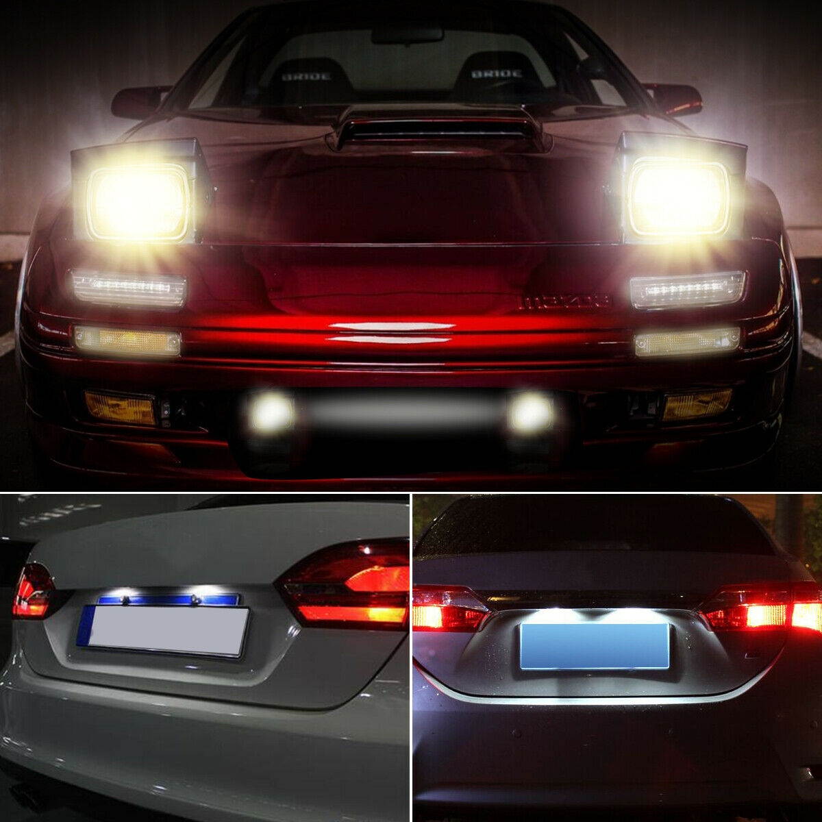 4Pcss Universal Motorcycle Car SMD LED License Plate Light Screw Bolt Lamp Bulbs