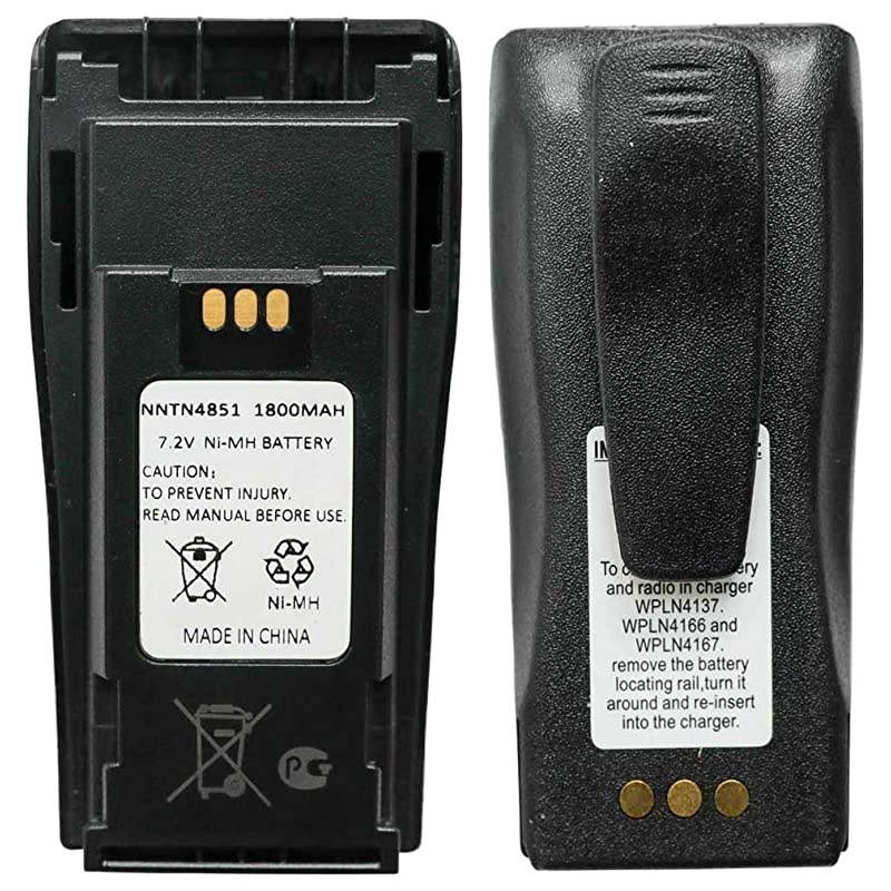 NNTN4851 NNTN4851A NNTN4496 NNTN4497AR NNTN4970A 72V 1800mAh NiMH TwoWay Radio Battery Replacement for Motorola CP040 CP140 CP150 CP160 CP180 CP200 PR400 EP450+Belt Clip