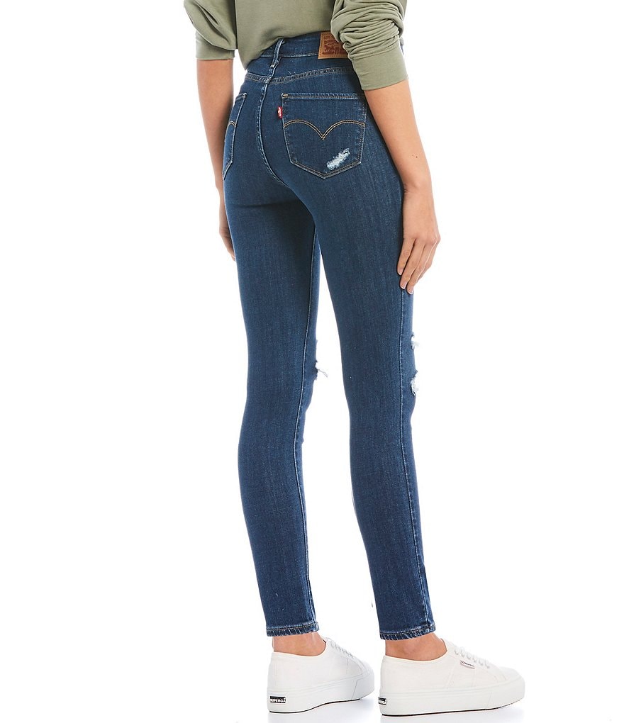 Levi's 721 Destructed High Rise Ankle Skinny Jeans
