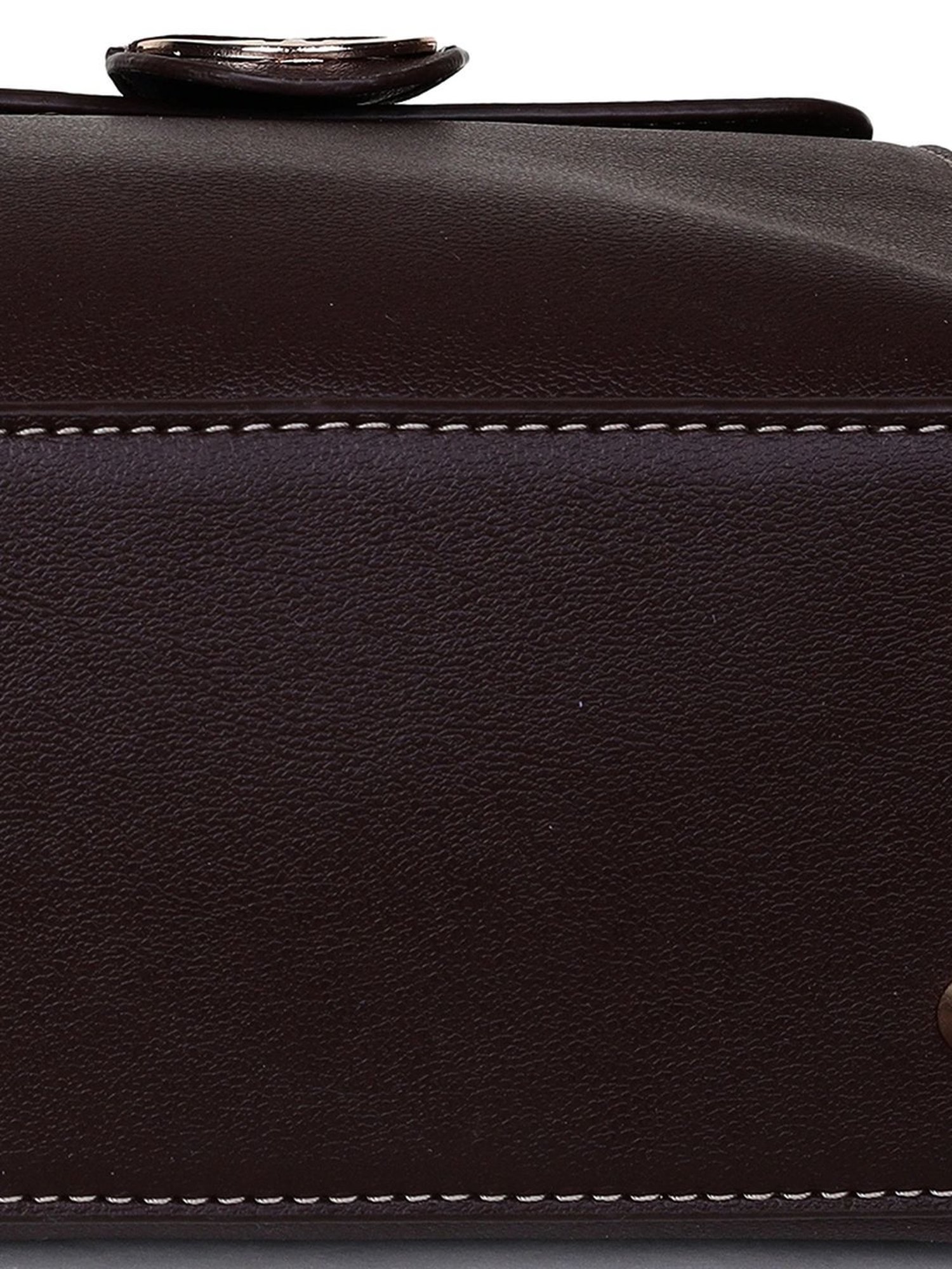 Carlton London Brown Solid Large Handbag