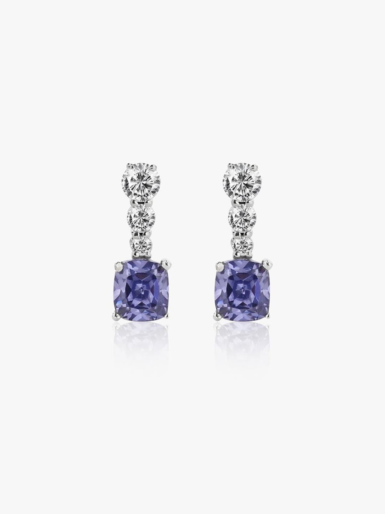 March by FableStreet Sterling Silver Tanzanite Drop Earrings for Women
