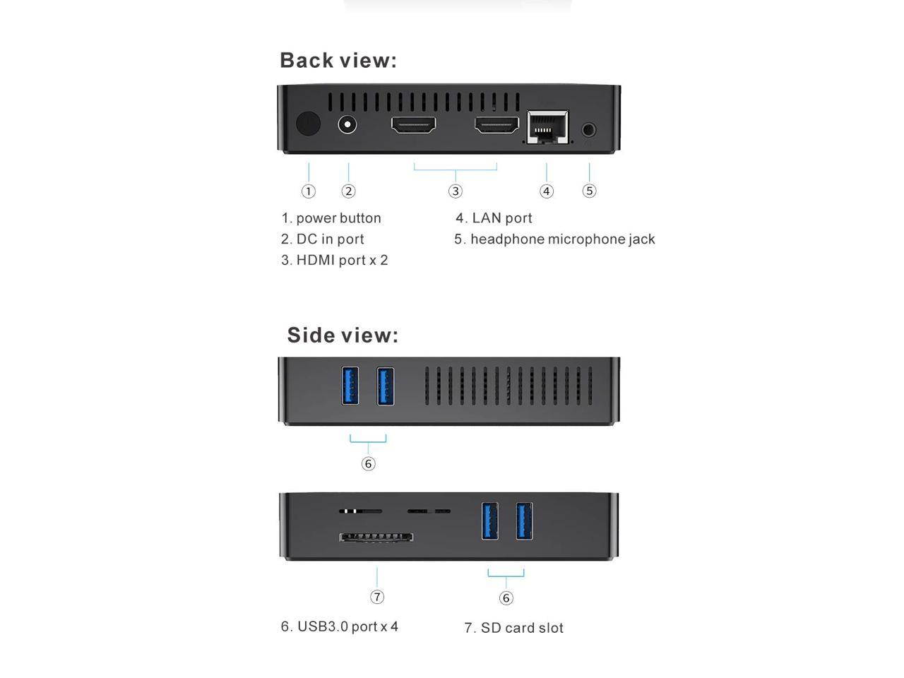 Beelink M2 Mini PC Licence Windows 10 8GB RAM LPDDR4 128GB SSD M.2 Intel Apollo Lake Pentium Silver J4205 Multimedia Office Desktop Computer HDMI 4K Display VESA Mount, Dual WiFi