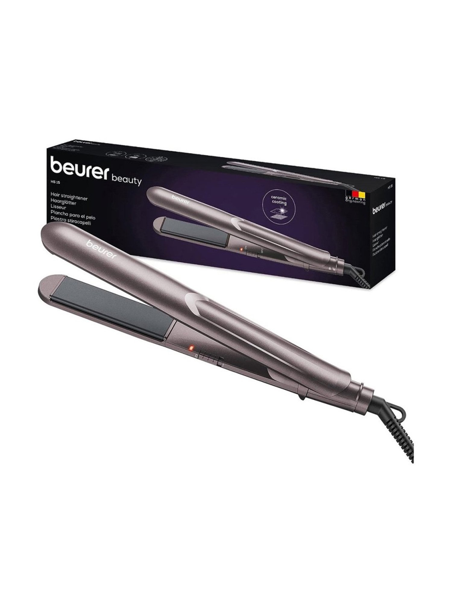 Beurer HS 15 Hair Straightener - Grey