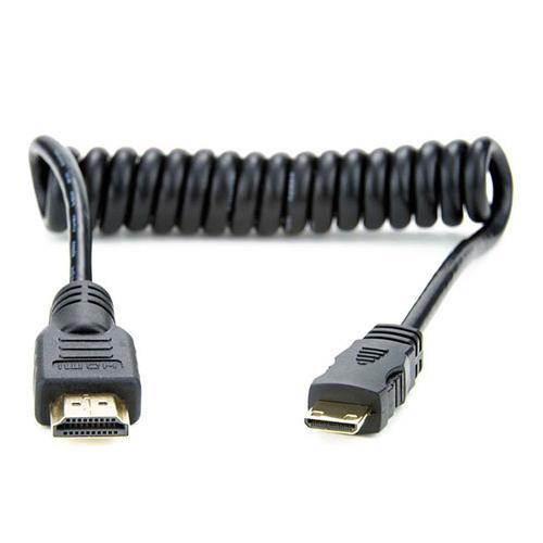 Atomos 11.81"/30cm Coiled Mini HDMI to Full HDMI Cable for Ninja Star Recorder