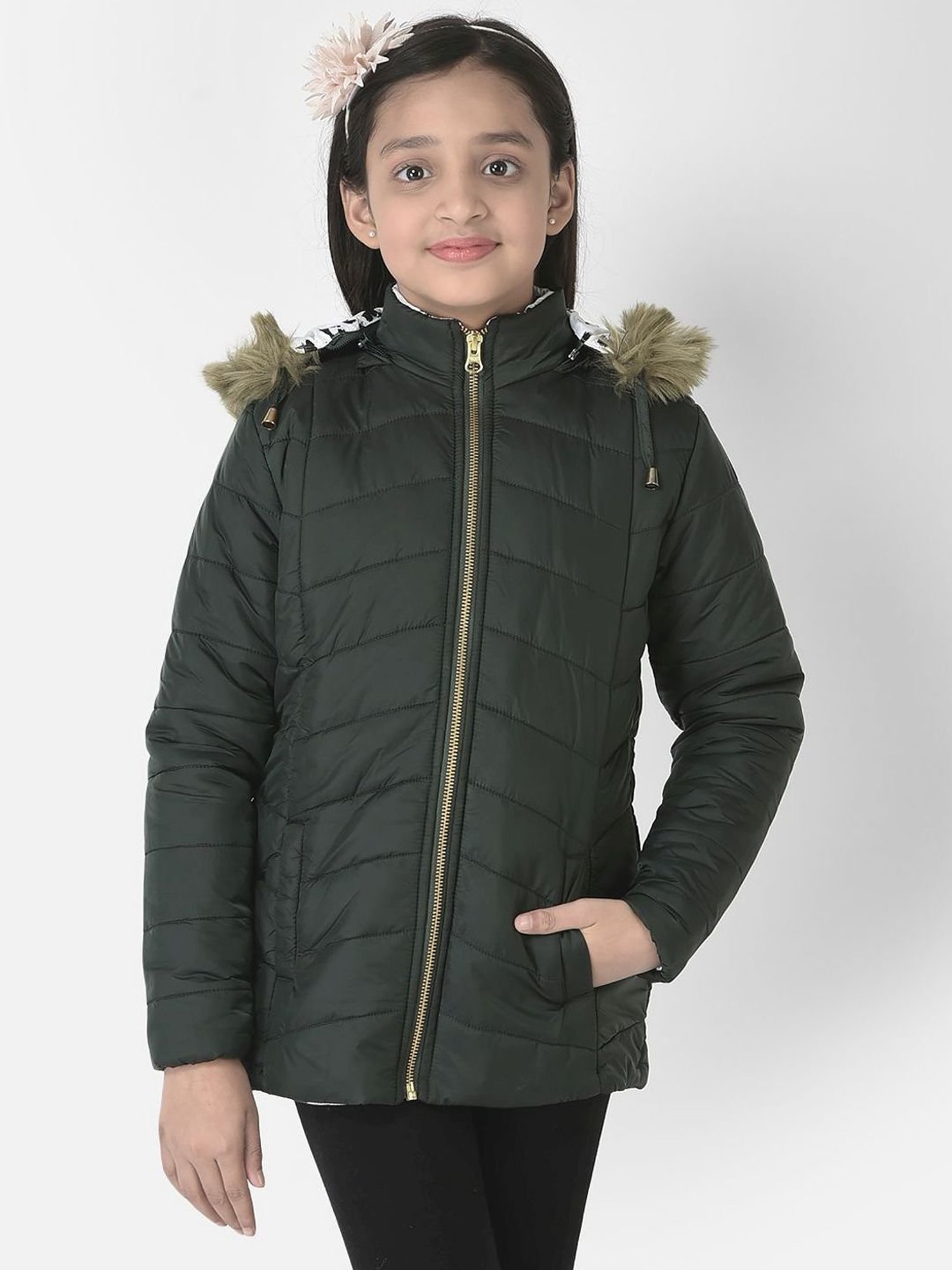 Elle Kids Black Self Pattern Jacket