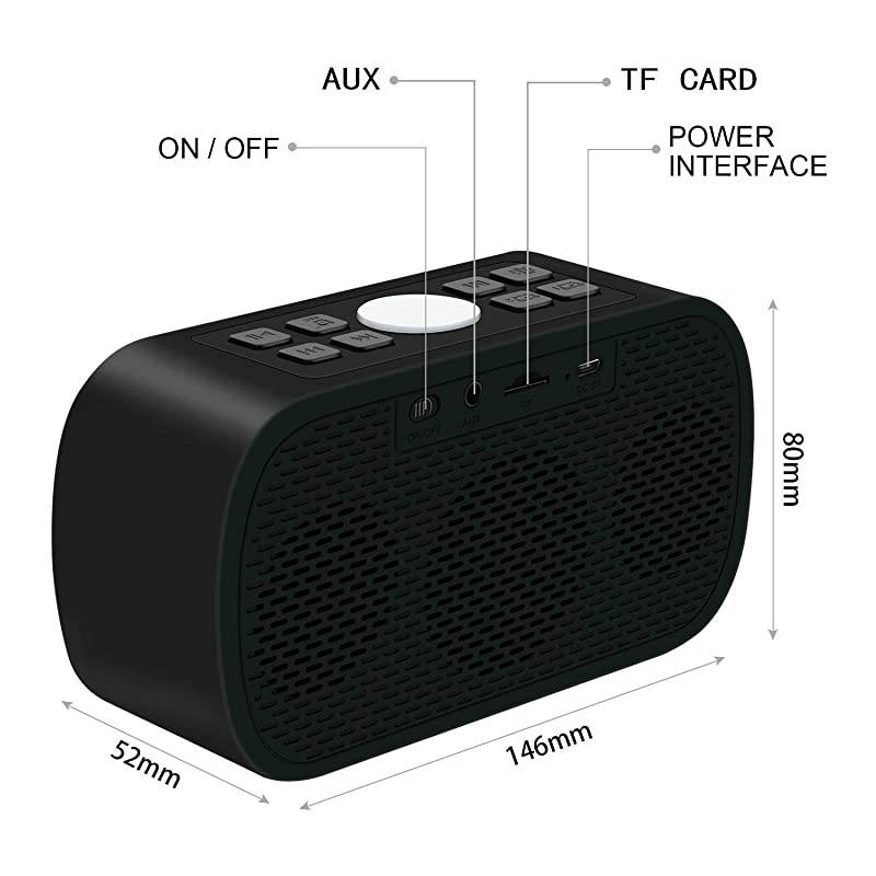 Radios Wireless Bluetooth Speakers Portable Alarm with FM Radio Night Light 5 LED Digital Display Sleep Timer with Snooze Function Compatible with iPhone Samsung and MoreBlack