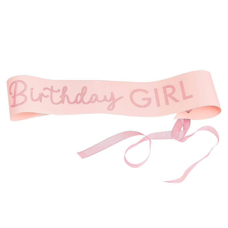 "Birthday Girl" Glitter Sash Peach