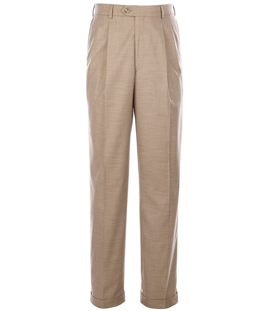 Roundtree & YorkeTravelSmart Ultimate Comfort Easy Care Linen Look Pleated Dress Pants