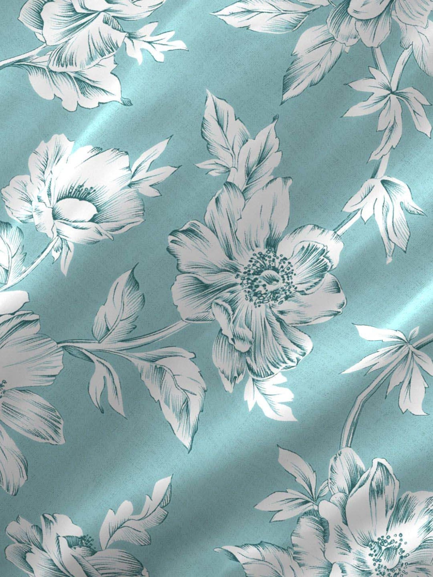 Boutique Living Signature Blue Cotton 300 TC Fitted Size Bedsheet with Pillow Cover